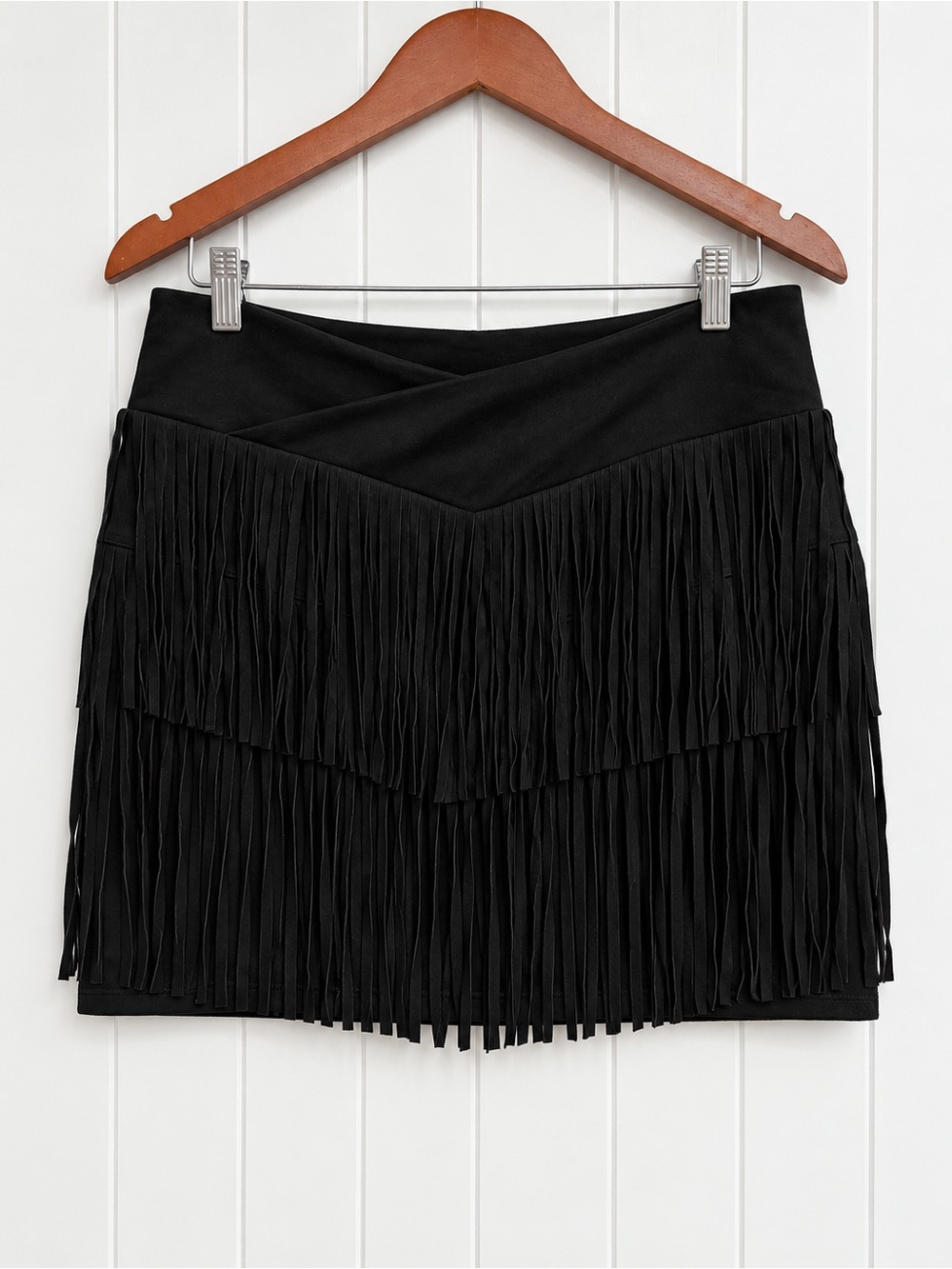 Halara Crossover High Waisted 2-in-1 Fringe Mini Skirt Large NWOT